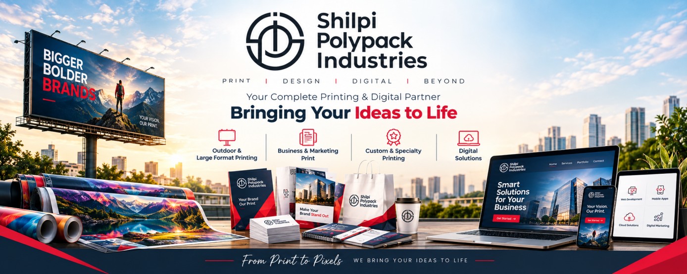 Shilpi Polypack — print, brand and digital work